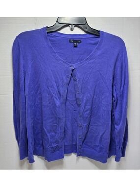 Women's Gap Cardigan Sweater XL Purple Button Down